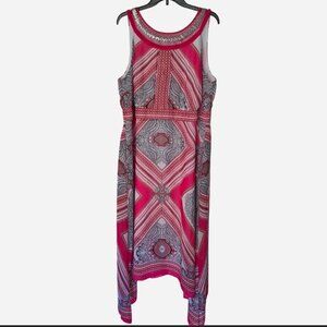 Women plus size pink and black halter maxi dress by Sandra Darren. Size 18W